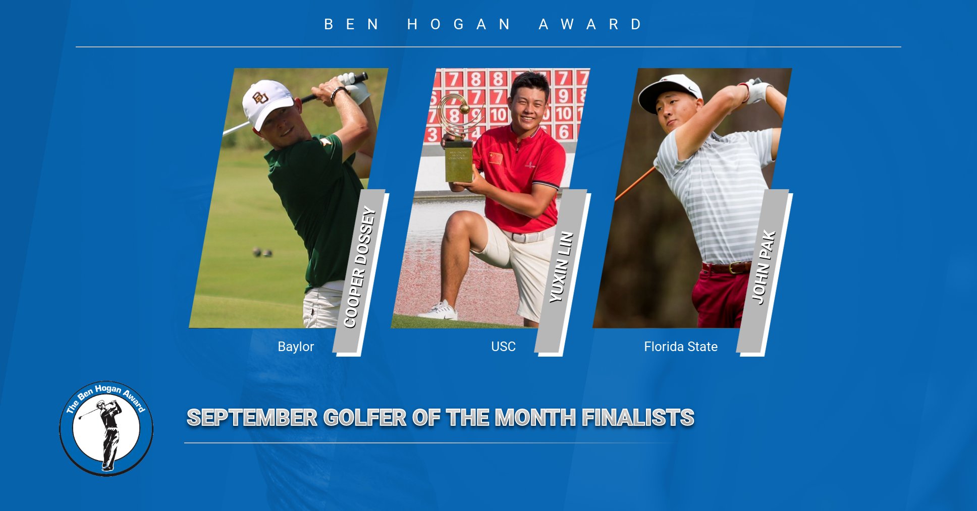 Trio of Finalists Named For Hogan Award September Golfer of the Month