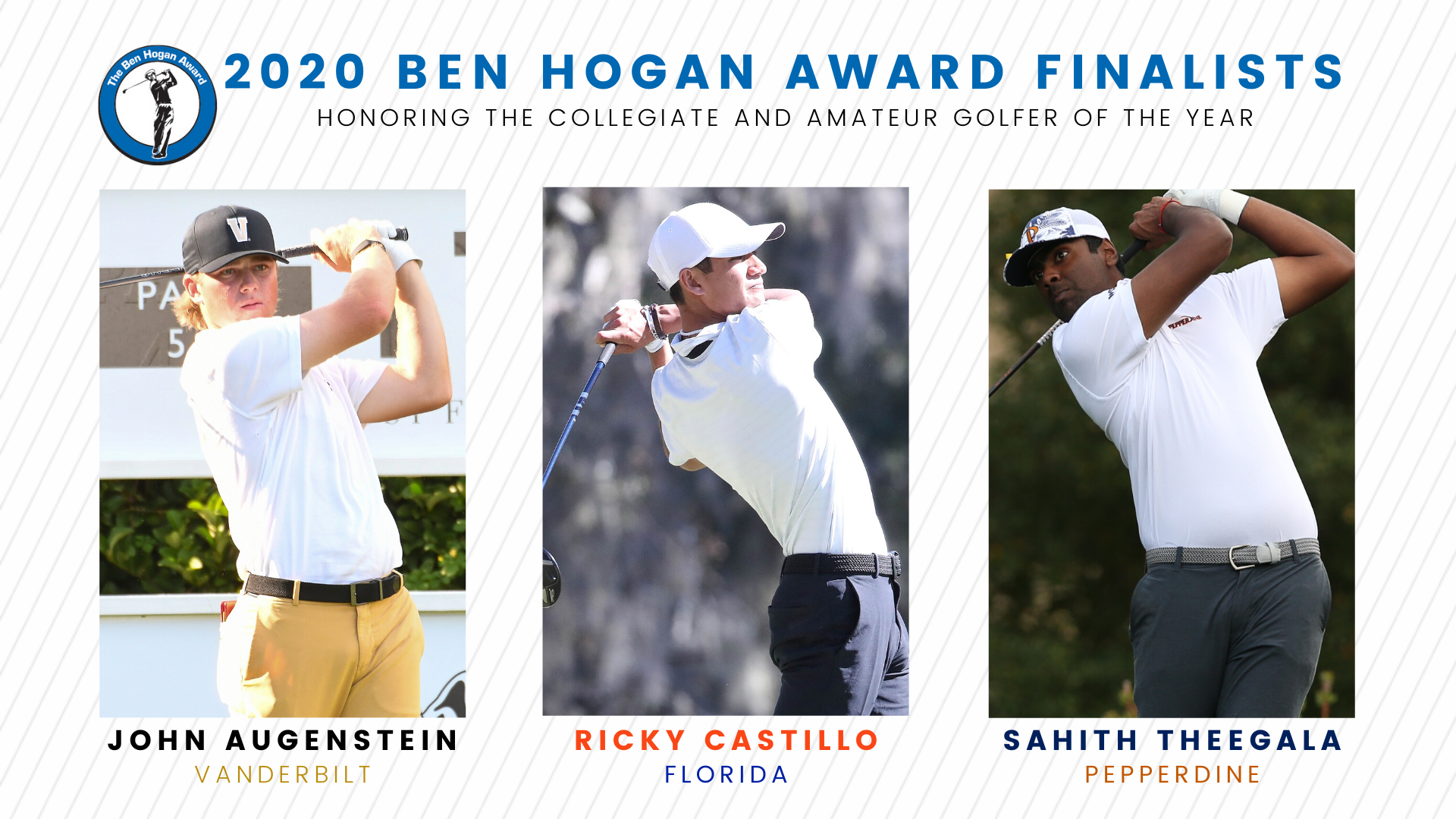 Three Finalists Named for 2020 Ben Hogan Award