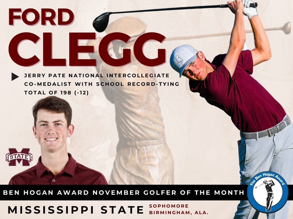 Mississippi State’s Clegg Claims Golfer of the Month Accolade