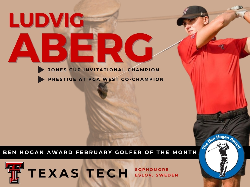 Texas Tech’s Aberg Claims Golfer of the Month Accolade