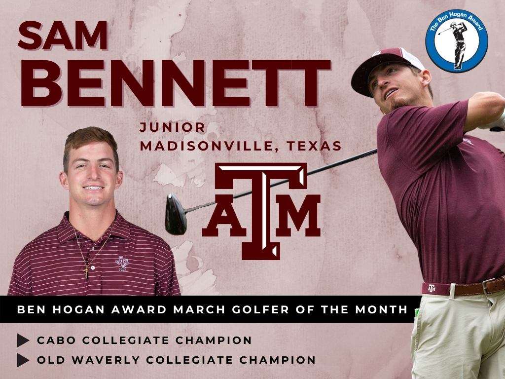 Texas A&M’s Bennett Named Golfer of the Month