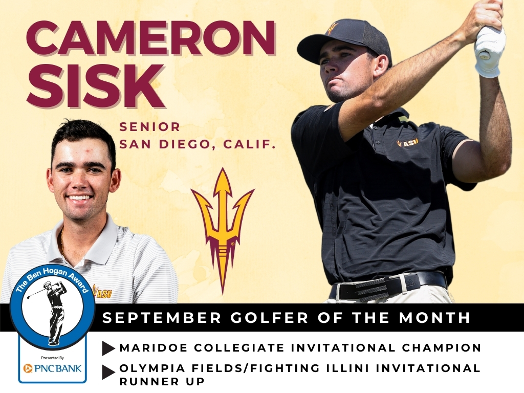 Arizona State’s Sisk Earns September Golfer of the Month Accolade