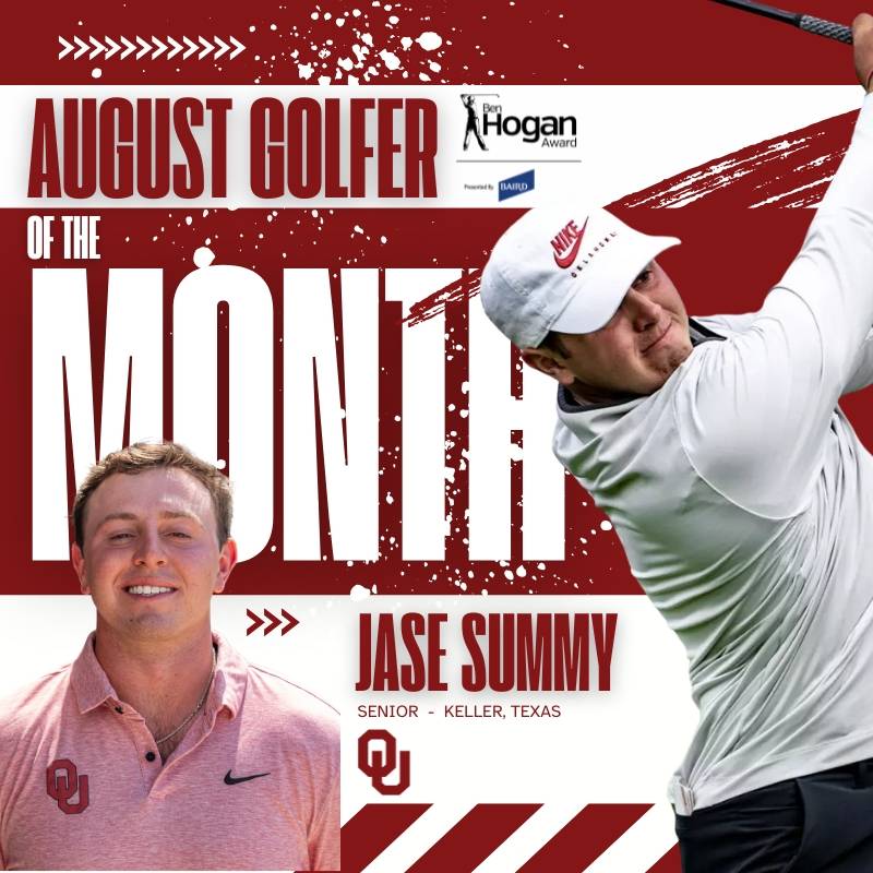 Oklahoma’s Summy Earns Golfer of the Month Award